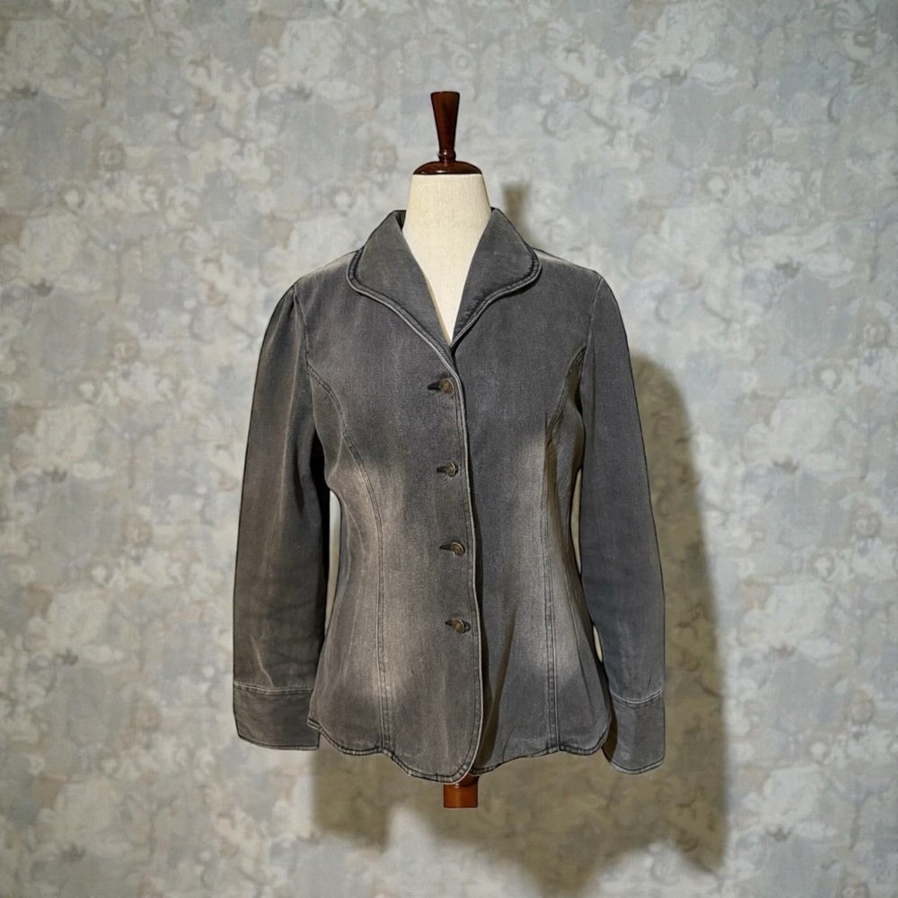 Newport News Charcoal Button-Up Blazer Size 16